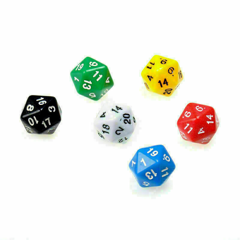 D20 Gaming Dice Twenty Sided Die RPG D&D Six Opaque Random Color