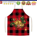 Linen Bells Plaid Printed Apron Kitchen Dinner Women Household Cleaning Pin