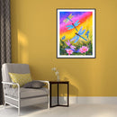 5D Kit Rhinestone DIY Colorful Dragonfly Full Round Drill Diamond Painting Cr