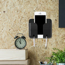 Sticky Wall Phone Charging Rack w/ Hook Remote Control Storage Box (Black) Newly