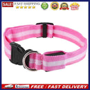2.5cm LED Night Flashing Dog Pet Necklace Nylon Collar Leash(Pink/S)