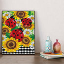 Diamond Drawing Sunflower Ladybug Specially Shaped Partial Drill 5D DIY Cr