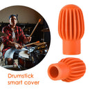 2x Silicone Drum Stick Sleeve Drumstick Practice Tips Mute Damper (Orange) Newly