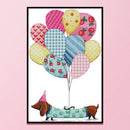 2 Strands Puppy Balloons Partial Embroidery Stamped Cross Stitch Home Decor G
