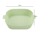 Square Cake Pan Non-stick Disk Air Fryers Tray for Home Kitchen Tool (Green)