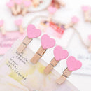 Photo Paper Clip Mini Wooden Wedding Decor Clip Crafts Pegs Love N0C9