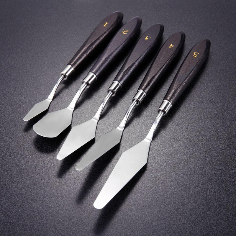 Mixed 5Pcs Stainless Steel Scraper Set Spatula Spatula for Artists Oil Painting We