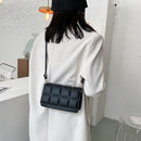 Casual Lattice PU Square Commuter Envelope Bag Women Flap Solid Crossbody Purse