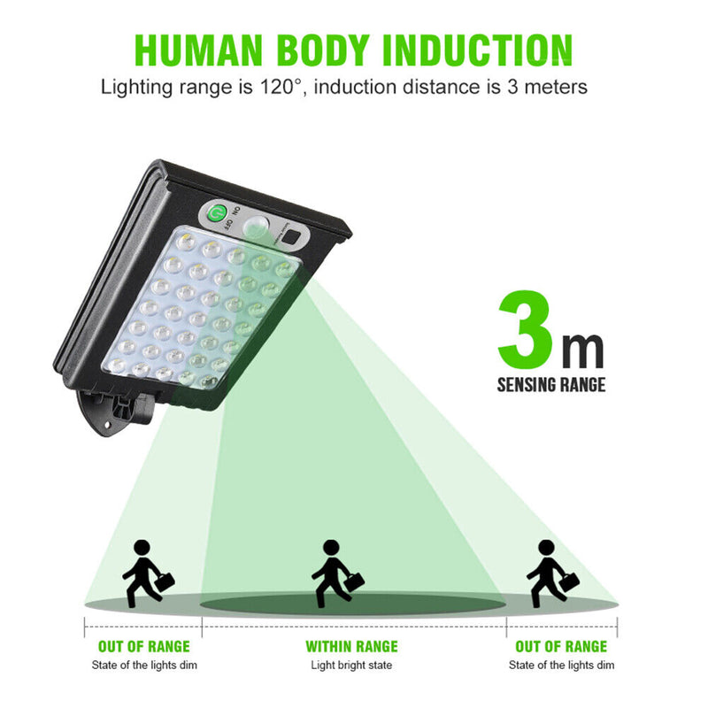 Outdoor Solar Wall Light Waterproof Motion Sensor COB Lamp Street Light (A)