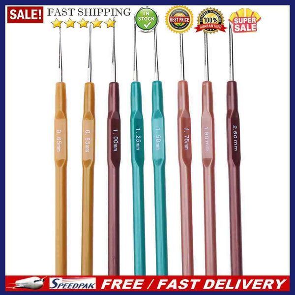 8pcs Plastic Handle Aluminium Head Crochet Hooks Sweater Sewing Needles Kit