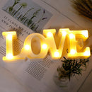 Romantic LOVE LED Night Light Wedding Festival Party Home Decor Lamp (White