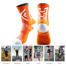 Men Compression Football Socks Sports Baseball Soccer Tennis Socks (Orange)