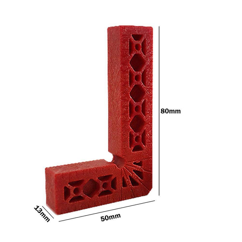 Right Angle Clamp Ruler L-Shaped Woodworking Positioning Fixture (Red)
