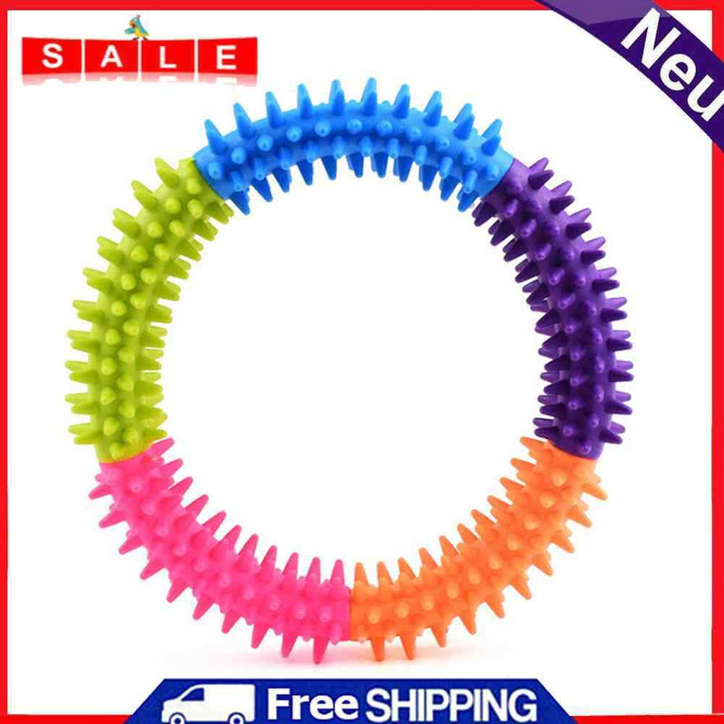 Pet TPR Training Ring Colorful Dog Cat Molar Chew Toys Teeth Cleaning Bite Game