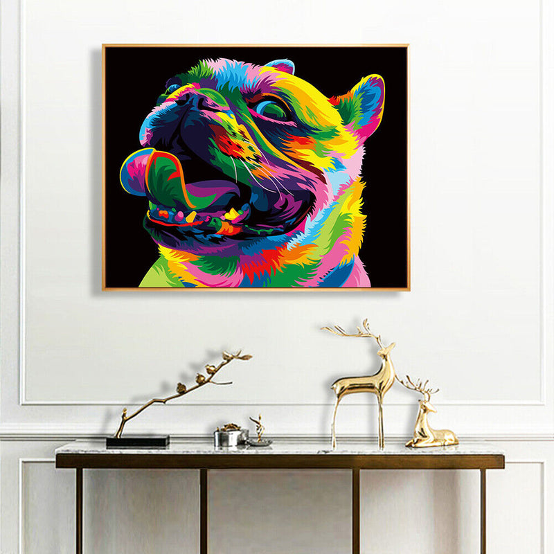 Painted Pug Oil Paint By Numbers DIY Canvas Wall Art Picture Craft Home Dec