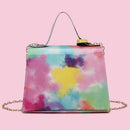 Retro Women Tie Dye Printing Messenger Bag Chain Mini Flap Handbags (Color)