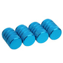 4pcs Aluminum Alloy Car Tire Wheel Tyre Caps Valve Stem Dust Covers (Blue)