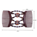 Retro Magic Beads Double Hair Comb Clip Stretchy Hair Combs (Big Flower)
