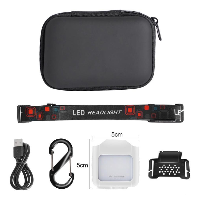 Sensor Hat Clip Light Headlight COB LED Camping Fishing Headlamp (White)