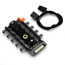 10 Ports PC Cooling Fan HUB SATA/Large 4 Pin Power Cooler Extension Splitter