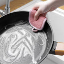 5pcs Reusable Absorbent Dish Towel Double Sided Sponge Scouring Pad (A) Newly
