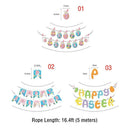 Bunting Happy Easter Decor Easter Day Banners Bunny Eggs Paper Hanging Flags