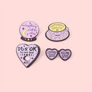 Gift Coffee Shaped Love Heart Brooch Badge Letter Pin Denim Jackets Lapel Pin