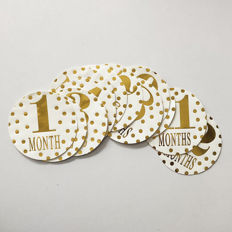 12pcs Newborn Baby Monthly Stickers Pregnant Milestone Memory Photo Props Newly