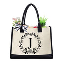 Fashion Canvas Handbag for Women Letter Printed Portable Shoulder Shopping Bag