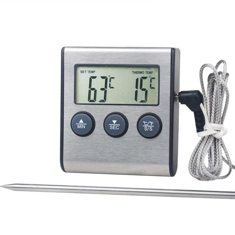 Kitchen Cooking Digital BBQ Meat Thermometer Grill Stainless Steel Probe
