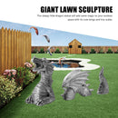 Gothic Dragon Statues Fantasy Animal Dragon Figures Garden Decor (White) Newly