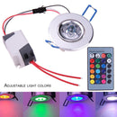 3W RGB Downlight AC85-265V Ceiling Light Lamp Spot Light w/ Remote Control Newly
