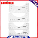 4pcs Neck Size Ruler T-Shirt Alignment Ruler for Guiding Drawing