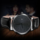 Simple PU Leather Band Men Teen Date Analog Daily Waterproof Quartz Watches