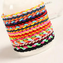 Fashion Braided Colorful Wave Hair Rope Elastic Rubber Hairband Ponytail Holder