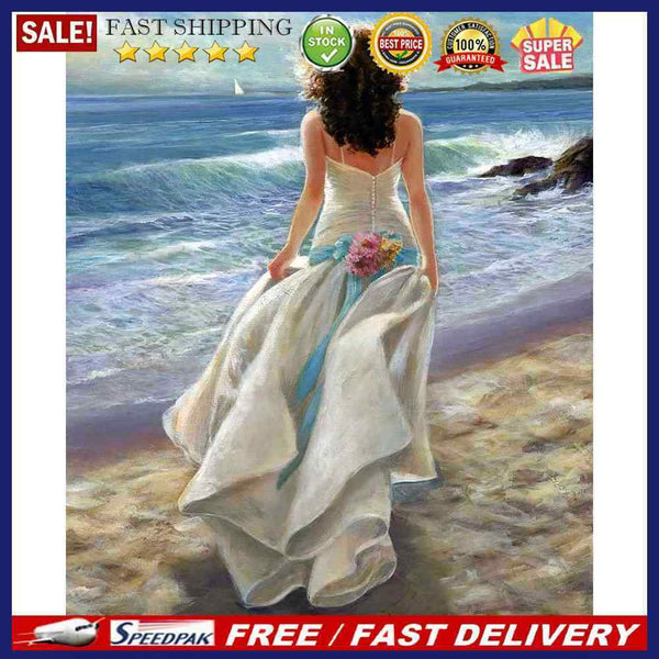 Girl Oil Paint By Numbers Kit DIY Acrylic Drawing Picture for Adults Home Decor