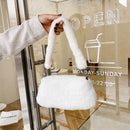 Portable Plush Shoulder Handbag Women Animal Print Underarm Bag Purse (3)