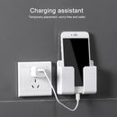 Wall Mounted Mobile Phone Charging Organizer Storage Box Stand Rack (White)