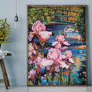 Full Embroidery Set Cross Stitch Thread Needlework Kit 11CT Lake Flower Art