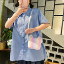 Cute Sequins Cat Crossbody Bag Leather Women Kids Small Purse Messenger Handbags