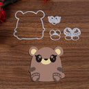 4pcs DIY Bear Cutting Dies Embossing Stencil for Scrapbooking Photo Album