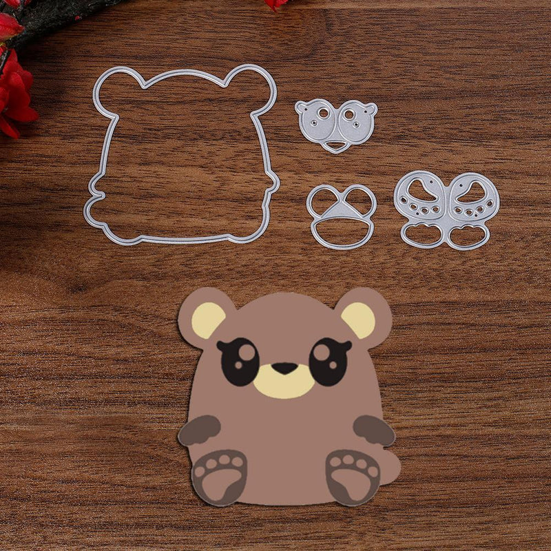 4pcs DIY Bear Cutting Dies Embossing Stencil for Scrapbooking Photo Album