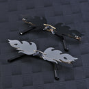 Narrow Sunglasses Fire Flame Wave Sun Glasses Fashion Sunglasses Rimless