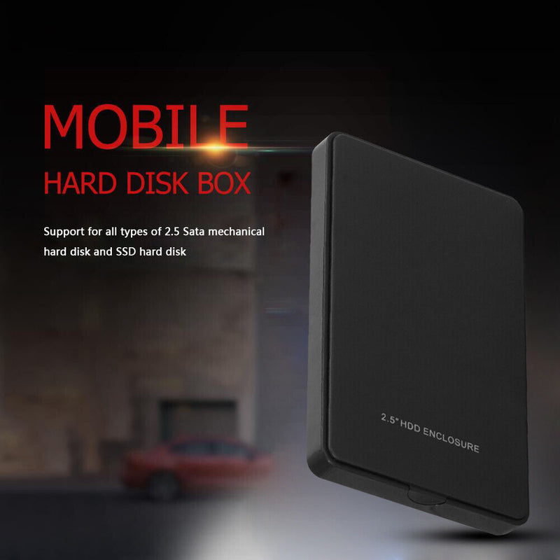 2.5 inch USB2.0 SATA Mobile Hard Disk Case External SSD Box Support 2TB