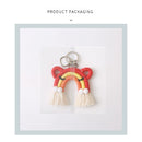 Bag Pendant Jewelry Weaving Rainbow Keychains Tassel Keychain Ring Holder