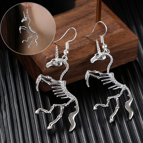 Wedding Party Girl Skeleton Drop Earrings Novel Dangle Earrings Horse Pendant