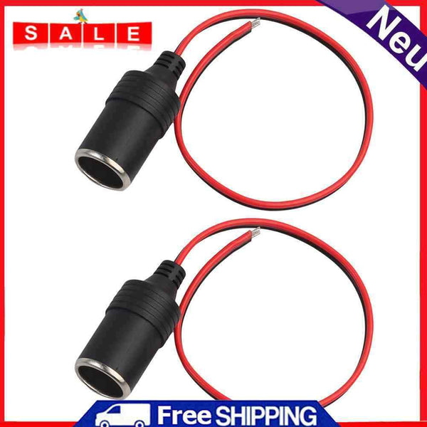 2pcs 12V 10A Max 120W Car Cigarette Lighter Charger Cable Female Male Ste