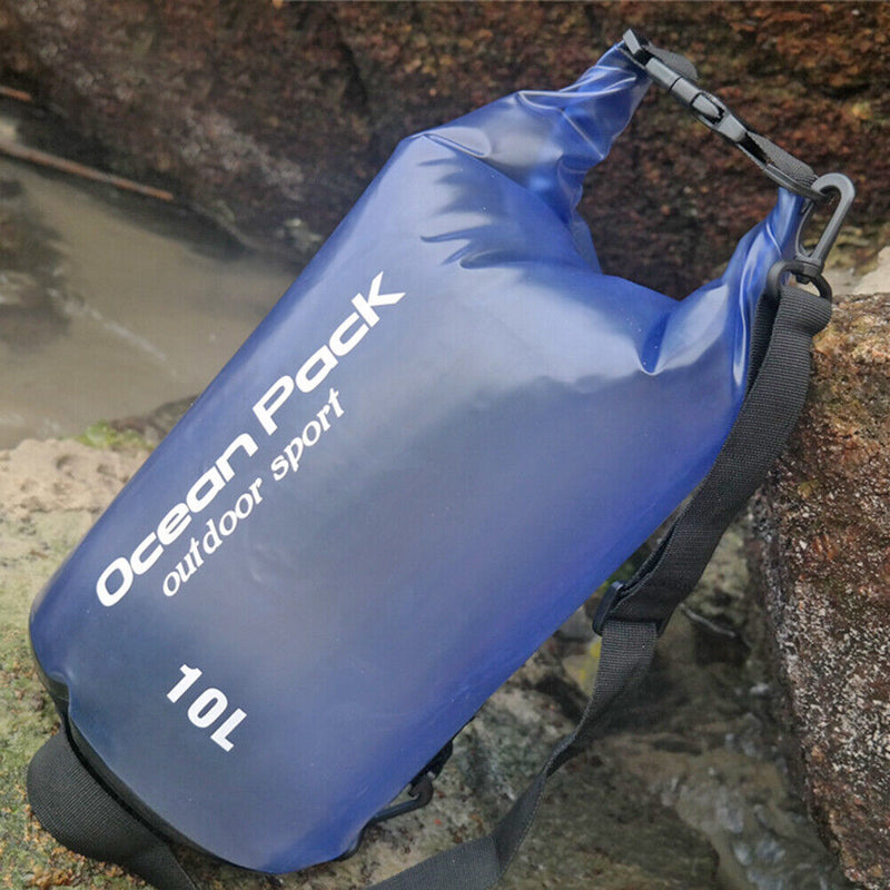 Waterproof Pouch Dry Sack for Drifting Swimming Trekking Bag (Blue 10L)