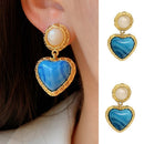 Love Pendant Dangle Earrings Stud Earrings Blue Turquoise Earrings Jewelry