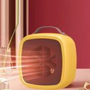 500w Mini Electric Heating Fan with Handle Desktop Warm Air Blower (Yellow)